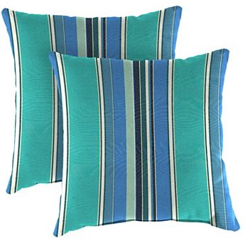 Jordan Manufacturing Sunbrella Canvas Regatta Square Knife-Edge Outdoor Throw Pillow 2-Pack