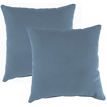 Jordan Manufacturing Sunbrella Canvas Regatta Square Knife-Edge Outdoor Throw Pillow 2-Pack