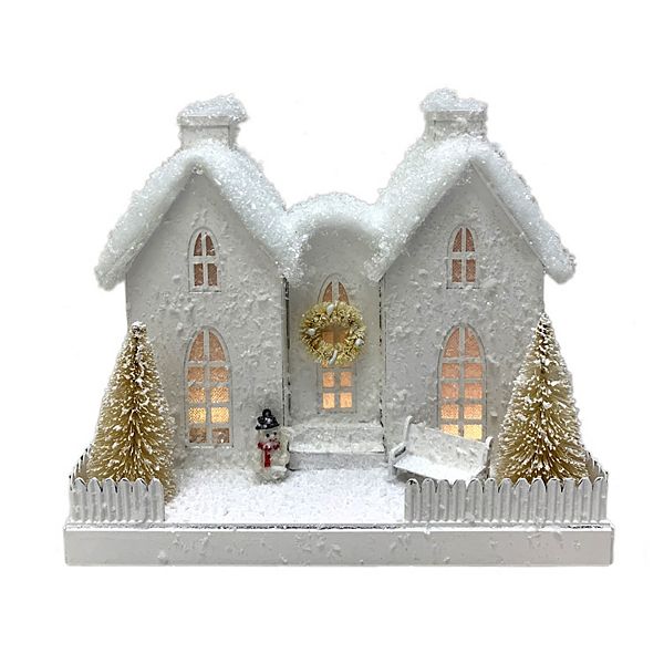 St. Nicholas Square® LED White Paper House Scene Table Decor - Multi