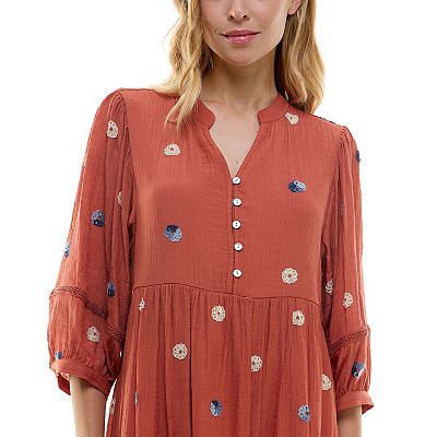 sachin and babi light blue dress Tinsley Embroidered V-Neck Dress in White Multi main image 0