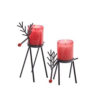 Studio 66 Cranberry Spice Reindeer 2 pc Candle Set