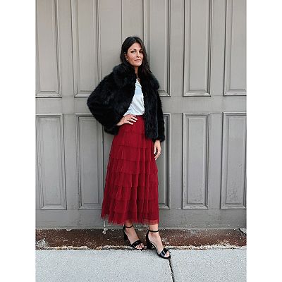 ブルレア　Tulle tiered skirt Bluelea Tulle Tiered Skirt