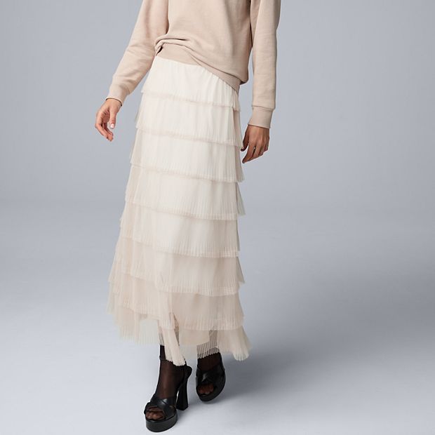 Women's Simply Vera Vera Wang Tiered Tulle Skirt
