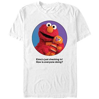 Men's Sesame Street Elmo's Just Checking In! Graphic Tee