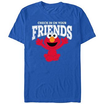 Men's Sesame Street Elmo Check In On Your Friends Graphic Tee