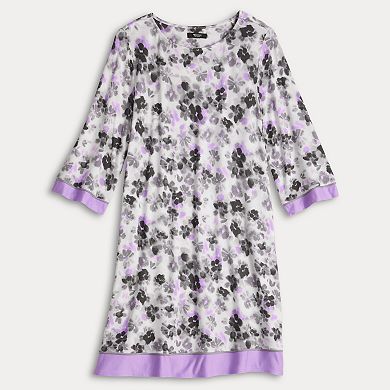Women's Simply Vera Vera Wang 3/4 Sleeve Crewneck Sleepshirt