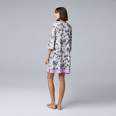 Women's Simply Vera Vera Wang 3/4 Sleeve Crewneck Sleepshirt