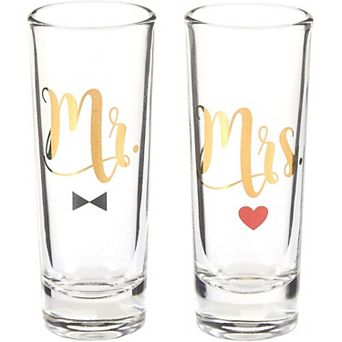 Blue Panda 'mr & Mrs' Shot Glasses - A Perfect Engagement Gift For The Happy Couple