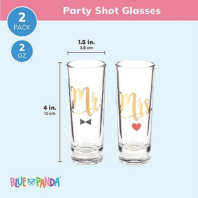 Blue Panda 'mr & Mrs' Shot Glasses - A Perfect Engagement Gift For The Happy Couple