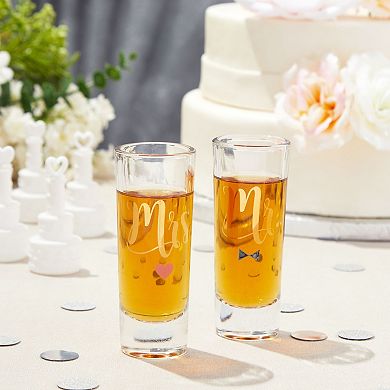 Blue Panda 'mr & Mrs' Shot Glasses - A Perfect Engagement Gift For The Happy Couple