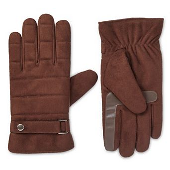 Men's isotoner Quilted Microsuede Water Resistant and Touchscreen Gloves