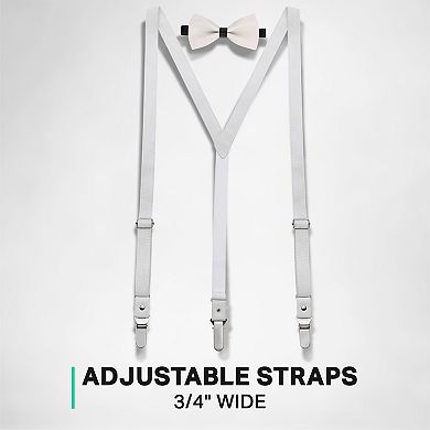 Suede Y-back Suspenders Bow Tie Set