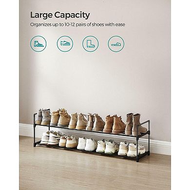 2-tier Shoe Rack With Metal Tube