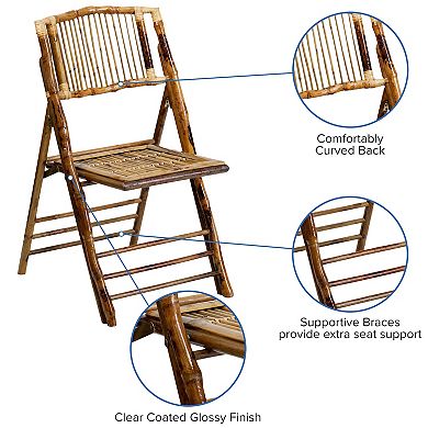 Emma And Oliver 4 Pack Rattan Folding Chair