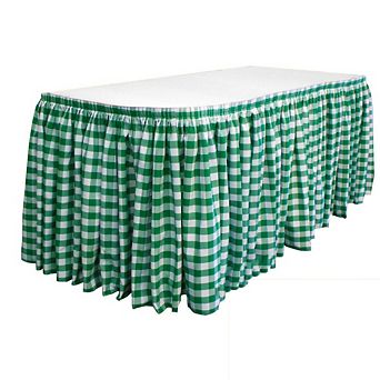 Oversized Checkered Table Skirt 30-foot By 29-inch Long With 15 L-clips