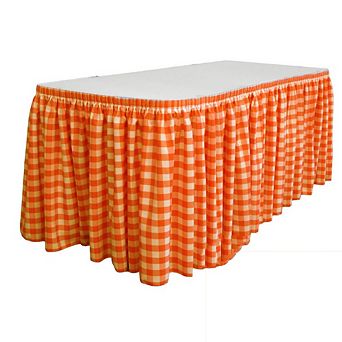 Oversized Checkered Table Skirt 30-foot By 29-inch Long With 15 L-clips