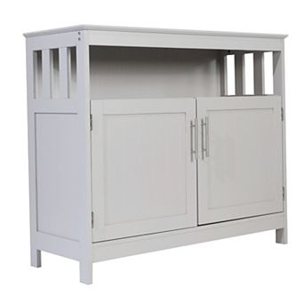 Merrick Lane Sideboard And Buffet Cabinet With Open And Closed Storage