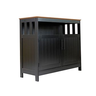 Merrick Lane Sideboard And Buffet Cabinet With Open And Closed Storage
