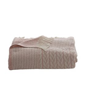 Discover Europe - Made in Spain Pink Textured Knit Luxury Throw