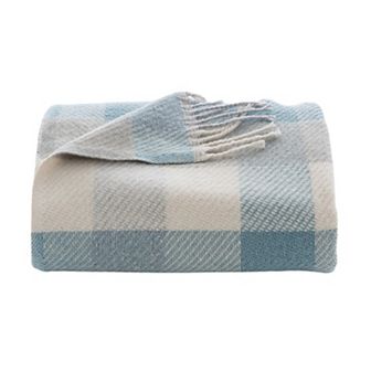 Discover Europe - Made in Spain Blue, Grey & White Checkered Luxury Throw