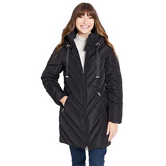 Women's Nine West Chevron Quilted Puffer Jacket