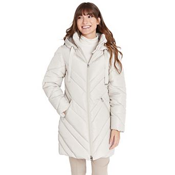 Women's Nine West Chevron Quilted Puffer Jacket