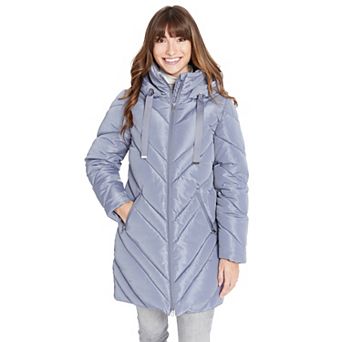 Women's Nine West Chevron Quilted Puffer Jacket