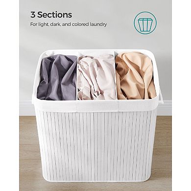 3-section Laundry Hamper With Lid