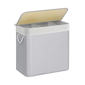 3-section Laundry Hamper With Lid