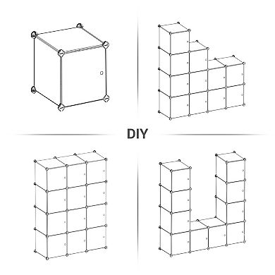 Set Of 12 Cube Storage With Door