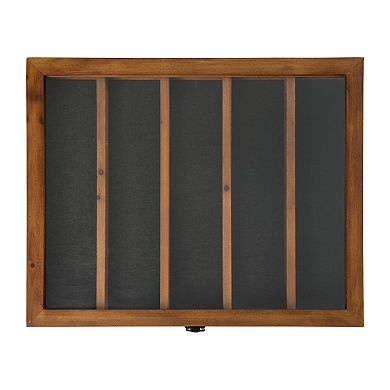 Merrick Lane Wooden Medals Display Case With Removable Shelves