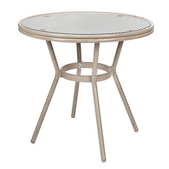 Merrick Lane Bistro Table With Textilene Pattern And Metal Frame