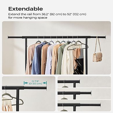 198 Lb Clothes Rack With Wheels Black