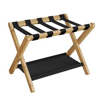 Luggage Rack, Wicker Luggage Rack For Guest Room, Folding Suitcase Stand