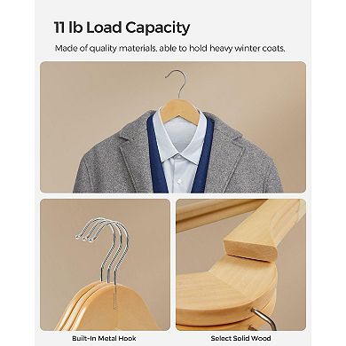 Set Of 20 Velvet Wooden Hangers