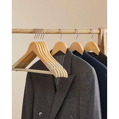 Set Of 20 Velvet Wooden Hangers