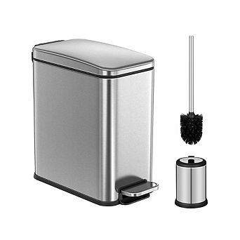 Bathroom Trash Can And Toilet Brush Set