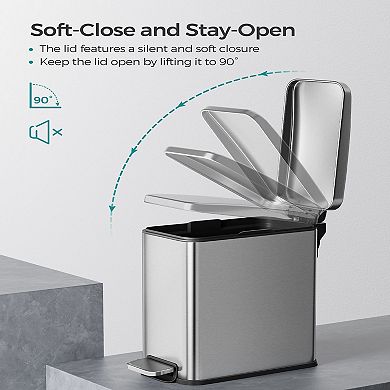 Bathroom Trash Can And Toilet Brush Set