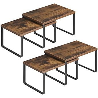 4 pc Adjustable Cabinet Shelf Organizer Set for Kitchen, Pantry, and Countertop Storage