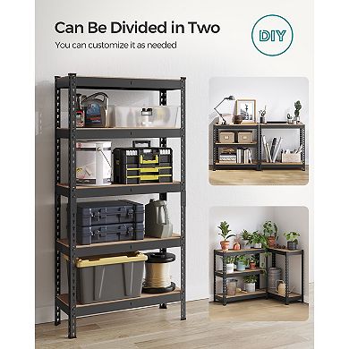 Heavy-Duty 5-Tier Garage Storage Shelf Steel Shelving Unit for Organizing Tools and Equipment