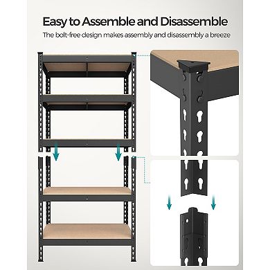 Heavy-Duty 5-Tier Garage Storage Shelf Steel Shelving Unit for Organizing Tools and Equipment