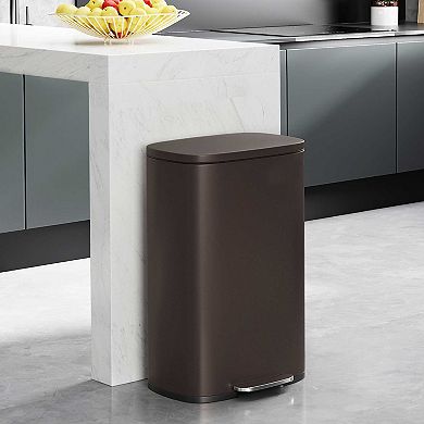 13 Gallon Brown Step Open Trash Can For Kitchen