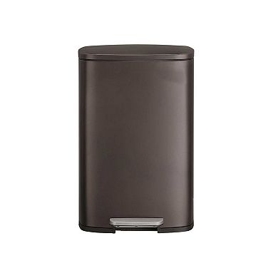 13 Gallon Brown Step Open Trash Can For Kitchen