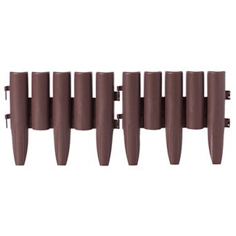 Decorative Interlocking Half Log Lawn Edging Garden Ornamental Fence Border, Pack of 8