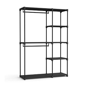 Freestanding Closet Organizer, Portable Wardrobe With Hanging Rods