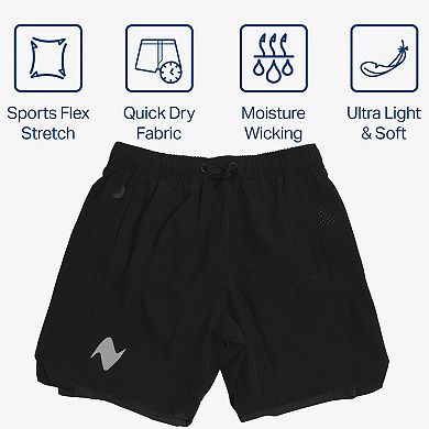 Zilpu Mens Quick Dry Athletic Performance Shorts Wi/zipper Pocket (7 Inch)