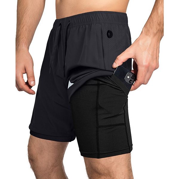 Zilpu Mens Quick Dry Athletic Performance Shorts Wi/zipper Pocket
