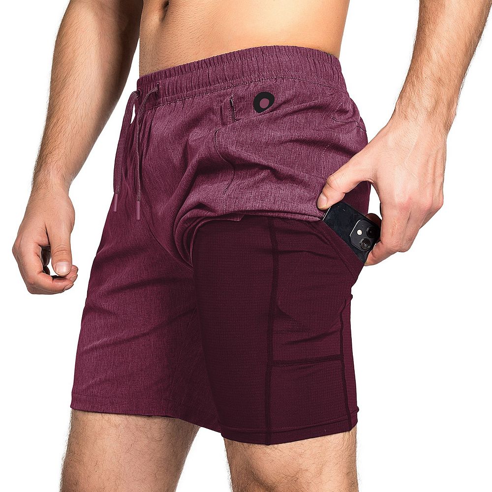 Zilpu Mens Quick Dry Athletic Performance Shorts Wi/zipper