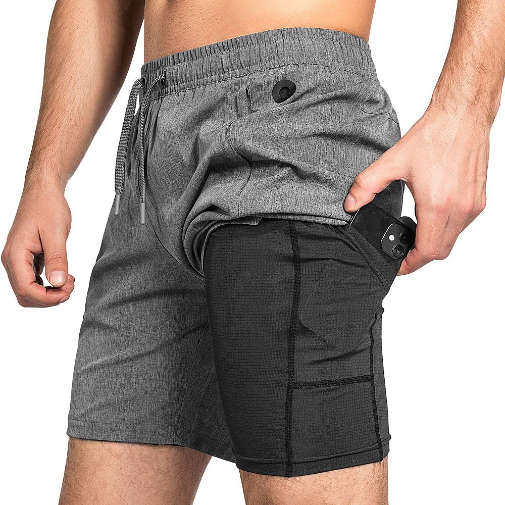 Zilpu Mens Quick Dry Athletic Performance Shorts Wi/zipper Pocket