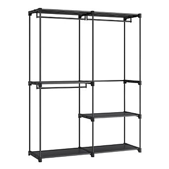 Black Portable Clothes Rack Freestanding
